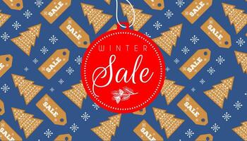 horizontal banner on the theme Winter Sale. vector