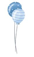 Set of balloons for decoration. Air blue balloon. Boy's birthday vector