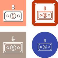 dinero abajo icono diseño vector