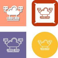 nube base de datos icono diseño vector