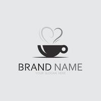 Cafe logo and Coffee logo design cafetarian hot drink vector