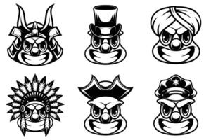 Clown Heads Bundle Outline Version vector