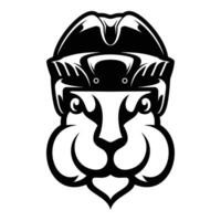 Rabbit Hockey Helmet Outline Version vector