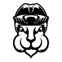 Rabbit Hockey Helmet Outline Version vector