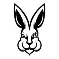 Rabbit Glasses Outline Version vector