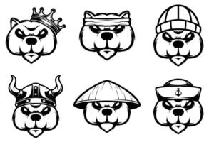 Bear Bundle Outline Version vector