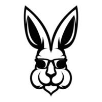 Rabbit Sunglass Outline Version vector