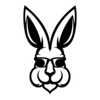 Rabbit Sunglass Outline Version vector