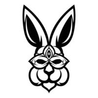 Rabbit Mask Outline Version vector