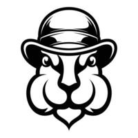 Rabbit Bow Hat Outline Version vector