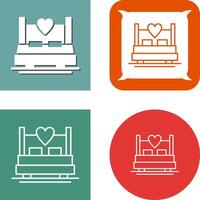 diseño de icono de cama doble vector