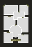 Pictures or photos frame collage. comics page grid layout abstract photo frames and digital photo wall template vector