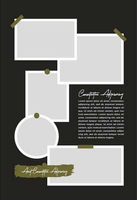 Pictures or photos frame collage. comics page grid layout abstract photo frames and digital photo wall template