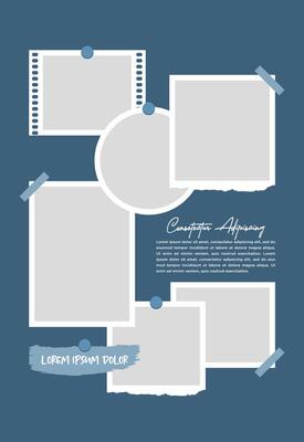 Pictures or photos frame collage abstract photo frames and digital photo wall template