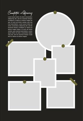 Pictures or photos frame collage. comics page grid layout abstract photo frames and digital photo wall template