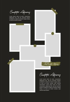Pictures or photos frame collage. comics page grid layout abstract photo frames and digital photo wall template