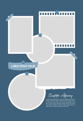 Pictures or photos frame collage abstract photo frames and digital photo wall template