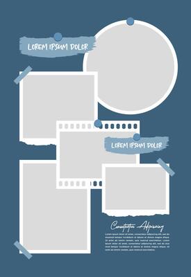 Pictures or photos frame collage abstract photo frames and digital photo wall template