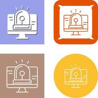 Hacking Alarm Icon Design vector