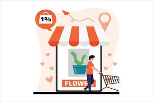 Online Shopping Flat Illustration Design vector