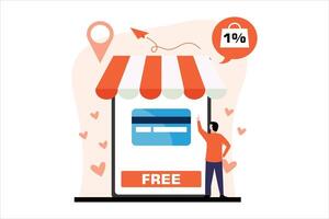 Online Shopping Flat Illustration Design vector