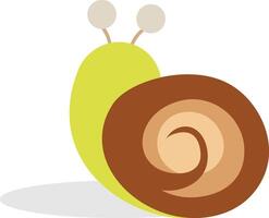 Cute snail in the back position vector