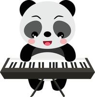 Funny panda playing the piano vector