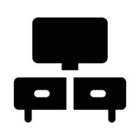 Simple TV Table solid icon. The icon can be used for websites, print templates, presentation templates, illustrations, etc vector