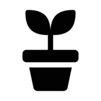 Simple Plant solid icon. The icon can be used for websites, print templates, presentation templates, illustrations, etc vector