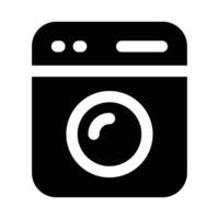 Simple Washing Machine solid icon. The icon can be used for websites, print templates, presentation templates, illustrations, etc vector