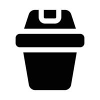 Simple Bin solid icon. The icon can be used for websites, print templates, presentation templates, illustrations, etc vector