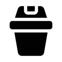 Simple Bin solid icon. The icon can be used for websites, print templates, presentation templates, illustrations, etc vector