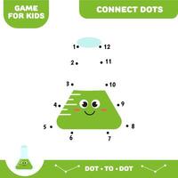Dot to dot tube, educational game for preschool kids. Activity worksheet. Handwriting practice vector