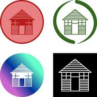 Wood Cabin Icon Design vector