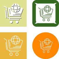 mundo compras icono diseño vector