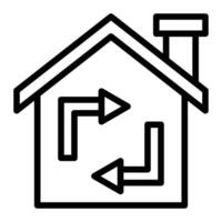 House Change Vector Line Icon Design