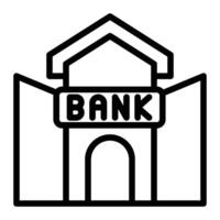 Bank Vector Line Icon Design