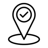 Checkin Vector Line Icon Design