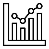 Bar Chart Vector Line Icon Design