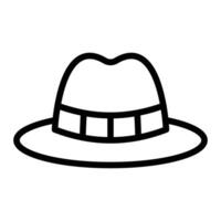 fedora sombrero línea icono diseño vector