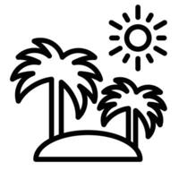 playa línea icono diseño vector