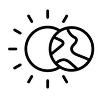 Solar Eclipse Line Icon Design vector