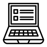 Online Survey Vector Line Icon Design