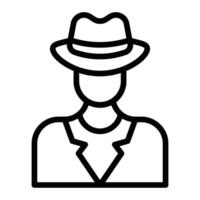 Private Investigator Vector Line Icon Design