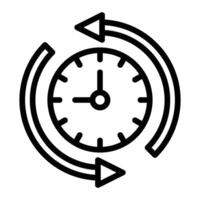 anti agujas del reloj vector línea icono diseño