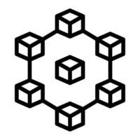 Blockchain Vector Line Icon Design