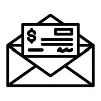 Pay Check Vector Line Icon Design