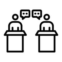 Debate Vector Line Icon Design