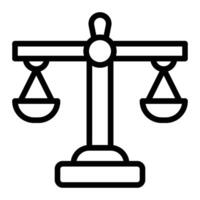 justicia escala vector línea icono diseño