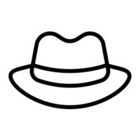 Fedora Hat Vector Line Icon Design